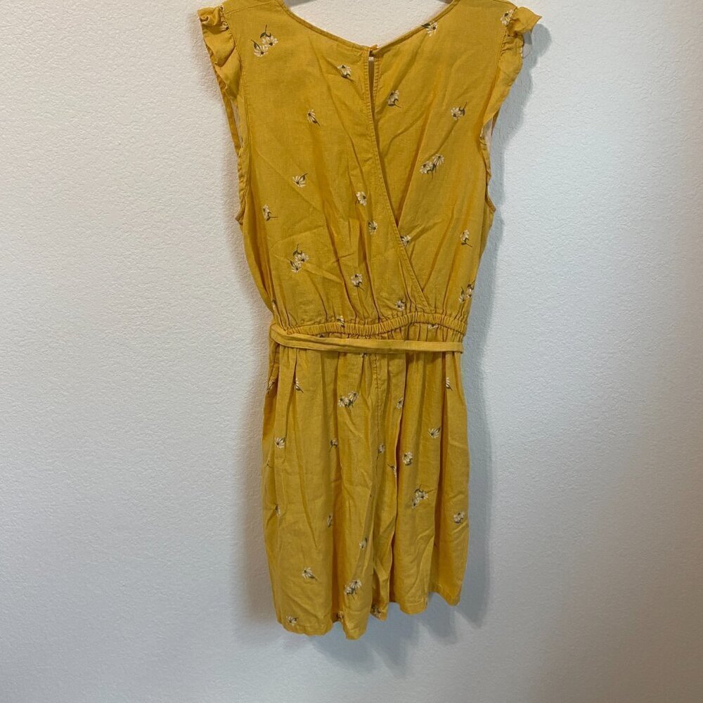 Old Navy Sleeveless Linen Yellow Floral Romper XL - Picture 6 of 9